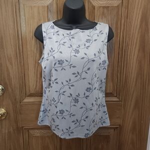 Floral Patterned Gray Women's Top